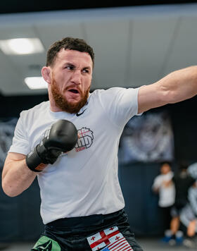 Merab Dvalishvili trains at Syndicate MMA in Las Vegas, Nevada, on February 2, 2024. (Photo by Zac Pacleb/Zuffa LLC)