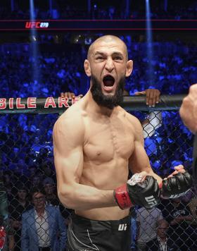 Khamzat Chimaev of Russia prepares to fight Kevin Holland in a 180-pound catchweight fight during the UFC 279 event at T-Mobile Arena on September 10, 2022 in Las Vegas, Nevada. (Photo by Jeff Bottari/Zuffa LLC)