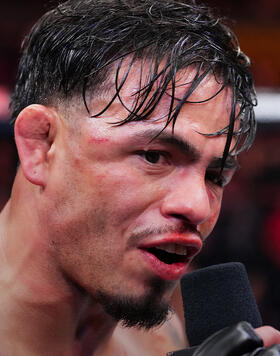 Brandon Royval is interviewed after defeating Brandon Moreno of Mexico in a flyweight fight during the UFC Fight Night event at Arena CDMX on February 24, 2024 in Mexico City, Mexico. (Photo by Josh Hedges/Zuffa LLC)