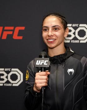 Flyweight Ariane Lipski Reacts With UFC.com After Her Unanimous Decision Victory Over JJ Aldrich At UFC Fight Night: Yan vs Dvalishvili On March 11, 2023