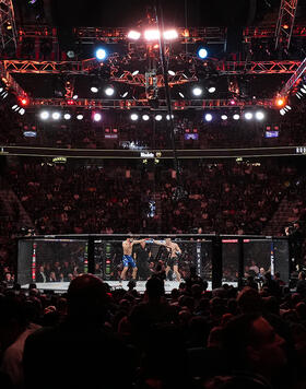 A general view of the Octagon during the UFC 296 event at T-Mobile Arena on December 16, 2023 in Las Vegas, Nevada. (Photo by Chris Unger/Zuffa LLC)