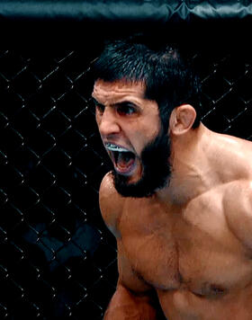 UFC Lightweight Champion Islam Makhachev celebrates