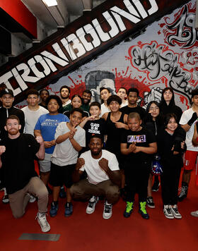 UFC athletes visit IronBound Boxing on May 5, 2023, in Newark, New Jersey (Photo by Adam Hunger/Zuffa LLC)