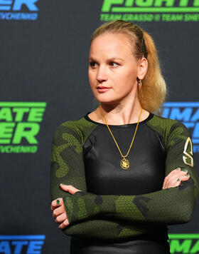 Valentina Shevchenko looks on during The Ultimate Fighter weigh-ins at UFC APEX on March 19, 2024 in Las Vegas, Nevada. (Photo by Chris Unger/Zuffa LLC)