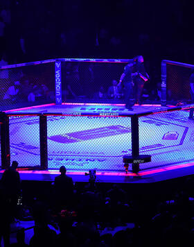 A general view of the Octagon during the UFC 302 event at Prudential Center on June 01, 2024 in Newark, New Jersey. (Photo by Jeff Bottari/Zuffa LLC)