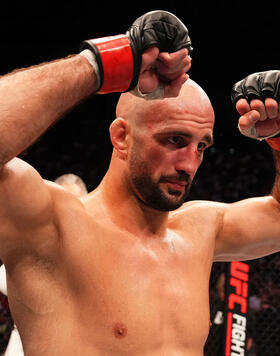 Volkan Oezdemir of Switzerland reacts after defeating Bogdan Guskov of Uzbekistan in a light heavyweight fight during the UFC Fight Night event at The Accor Arena on September 02, 2023 in Paris, France. (Photo by Josh Hedges/Zuffa LLC)