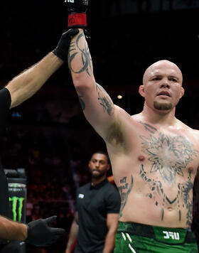 Anthony Smith reacts after his submission victory against Vitor Petrino of Brazil in a light heavyweight bout during the UFC 301 event at Farmasi Arena on May 04, 2024 in Rio de Janeiro, Brazil. (Photo by Alexandre Loureiro/Zuffa LLC)