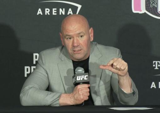 UFC CEO Dana White speaks to the media following UFC 303: Pereira vs Procházka in Las Vegas, Nevada.