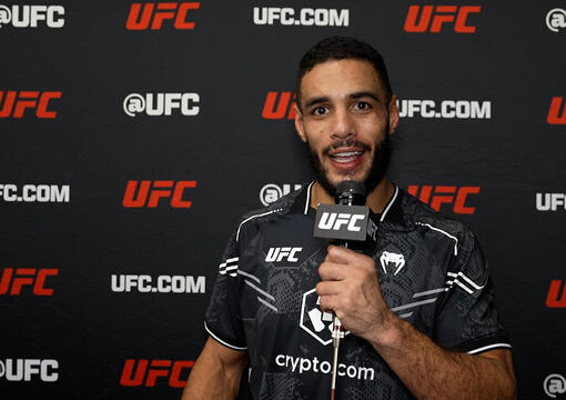 Welterweight Gabriel Bonfim Reacts With UFC.com After His Unanimous Decision Victory Over Ange Loosa At UFC Denver on July 13, 2024