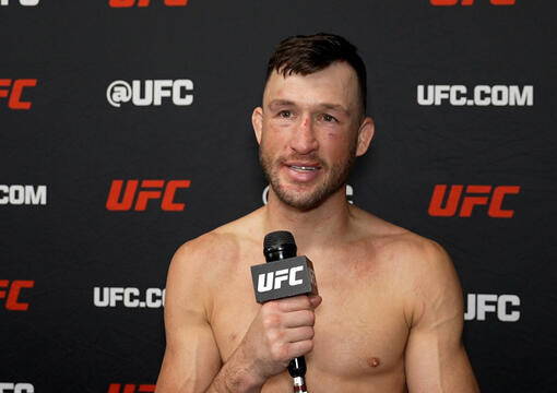 Featherweight Julian Erosa Reacts With UFC.com After His Submission Victory Over Christian Rodriguez At UFC Denver on July 13, 2024