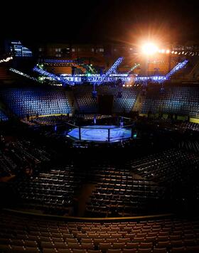 A general view of the Octagon prior to the UFC Fight Night event at Ibirapuera Gymnasium on November 16, 2019 in Sao Paulo, Brazil. (Photo by Alexandre Schneider/Zuffa LLC)