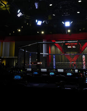 A general view of the Octagon during the UFC Fight Night event at UFC APEX on May 20, 2023 in Las Vegas, Nevada. (Photo by Chris Unger/Zuffa LLC)