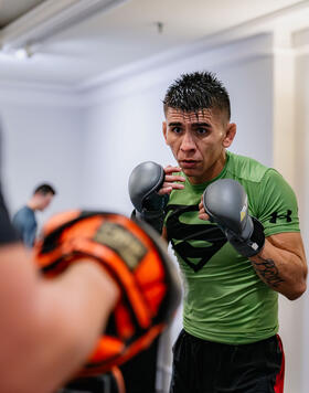 Mario Bautista trains in Boston, Massachusetts, on August 16, 2023. (Photo by Zac Pacleb/Zuffa LLC)