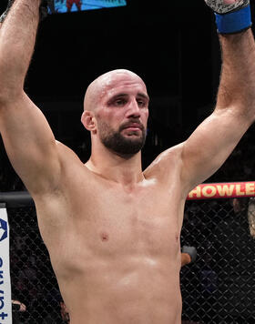 Volkan Oezdemir of Switzerland reacts after his victory over Paul Craig of Scotland in a light heavyweight fight during the UFC Fight Night event at O2 Arena on July 23, 2022 in London, England. (Photo by Jeff Bottari/Zuffa LLC)