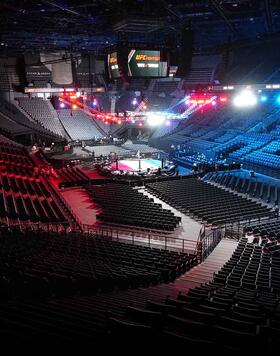 A general view of the Octagon prior to the UFC Fight Night event at The Accor Arena on September 03, 2022 in Paris, France. (Photo by Jeff Bottari/Zuffa LLC)