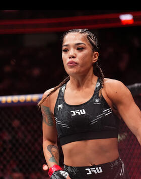 Tracy Cortez prepares to face Jasmine Jasudavicius of Canada in a flyweight fight during the Noche UFC event at T-Mobile Arena on September 16, 2023 in Las Vegas, Nevada. (Photo by Chris Unger/Zuffa LLC)