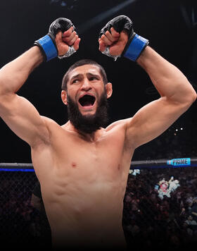 Khamzat Chimaev of the United Arab Emirates prepares to face Kamaru Usman of Nigeria in a middleweight fight during the UFC 294 event at Etihad Arena on October 21, 2023 in Abu Dhabi, United Arab Emirates. (Photo by Chris Unger/Zuffa LLC)