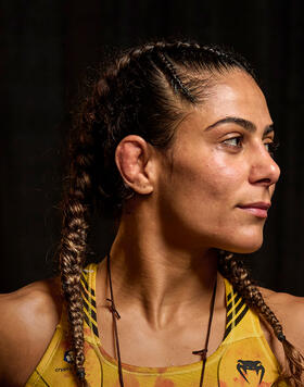 Tabatha Ricci of Brazil poses for a portrait backstage during the UFC Fight Night event at Vystar Veterans Memorial Arena on June 24, 2023 in Jacksonville, Florida. (Photo by Cooper Neill/Zuffa LLC)