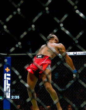 UFC lightweight Bobby Green celebrates his knockout win over Al Iaquinta.