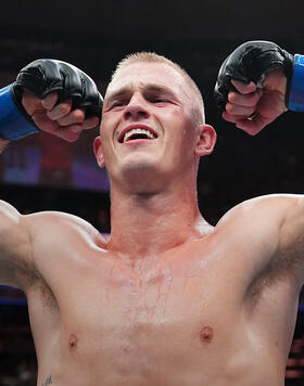 Ian Machado Garry of Ireland reacts after his victory over Neil Magny in a welterweight fight during the UFC 292 event at TD Garden on August 19, 2023 in Boston, Massachusetts. (Photo by Cooper Neill/Zuffa LLC)