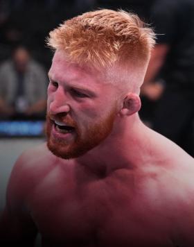  Bo Nickal reacts after his submission victory over Donovan Beard in a middleweight fight during Dana White's Contender Series season six, week ten at UFC APEX on September 27, 2022 in Las Vegas, Nevada. (Photo by Chris Unger/Zuffa LLC)