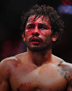 Alexandre Pantoja of Brazil returns to his corner between rounds of his UFC flyweight championship fight against Brandon Moreno of Mexico during the UFC 290 event at T-Mobile Arena on July 08, 2023 in Las Vegas, Nevada. (Photo by Chris Unger/Zuffa LLC)