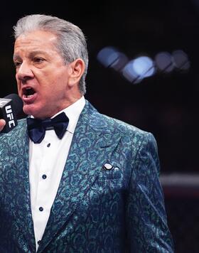 Bruce Buffer MCs UFC 296, December 2023 (Photo by Chris Unger/Zuffa LLC)