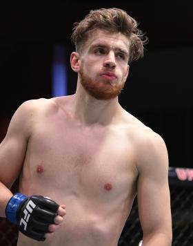 Edmen Shahbazyan prepares to fight Derek Brunson in their middleweight fight during the UFC Fight Night event at UFC APEX on August 01, 2020 in Las Vegas, Nevada. (Photo by Chris Unger/Zuffa LLC)