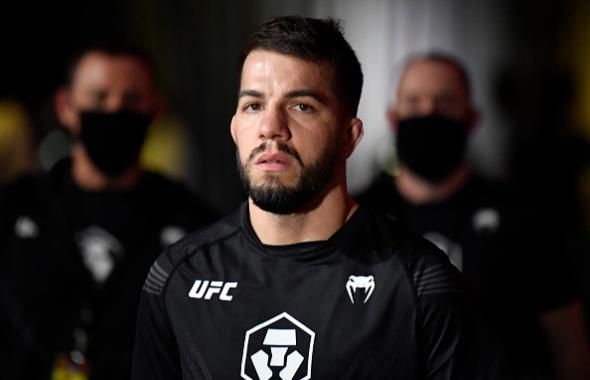 Cody Durden prepares to fight Aoriqileng of China in a flyweight fight during the UFC Fight Night event at UFC APEX on November 20, 2021 in Las Vegas, Nevada. (Photo by Chris Unger/Zuffa LLC)