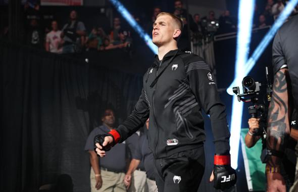 Ian Garry of Ireland prepares to fight Darian Weeks in their welterweight fight during the UFC 273 event at VyStar Veterans Memorial Arena on April 09, 2022 in Jacksonville, Florida. (Photo by Cooper Neill/Zuffa LLC)