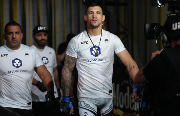 Aleksandar Rakic of Austria prepares to fight Jan Blachowicz of Poland in a light heavyweight fight during the UFC Fight Night event at UFC APEX on May 14, 2022 in Las Vegas, Nevada. (Photo by Jeff Bottari/Zuffa LLC)