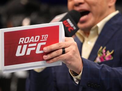 Octagon announcer Justin Bernard introduces a fighter during the Road to UFC event at Singapore Indoor Stadium on June 09, 2022 in Singapore. (Photo by Jeff Bottari/Zuffa LLC)