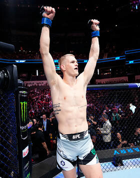 Ian Garry of Ireland enters the Octagon before his welterweight fight against Daniel Rodriguez during the UFC Fight Night event at Spectrum Center on May 13, 2023 in Charlotte, North Carolina. (Photo by Jeff Bottari/Zuffa LLC)