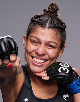 Mayra Bueno Silva of Brazil poses for a portrait backstage during the UFC Fight Night event at UFC APEX on July 15, 2023 in Las Vegas, Nevada. (Photo by Mike Roach/Zuffa LLC via Getty Images)