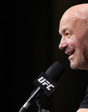 UFC president Dana White is seen on stage during the UFC 292 press conference at TD Garden on August 17, 2023 in Boston, Massachusetts. (Photo by Mike Roach/Zuffa LLC via Getty Images)