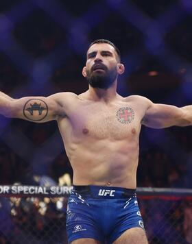 Benoit Saint Denis of France reacts after defeating Matt Frevola by TKO in a lightweight fight during the UFC 295 event at Madison Square Garden on November 11, 2023 in New York City. (Photo by Sarah Stier/Getty Images)