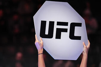 Detail view of a round card during the UFC 298 event at Honda Center on February 17, 2024 in Anaheim, California. (Photo by Chris Unger/Zuffa LLC)