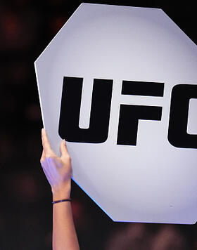 Detail view of a round card during the UFC 298 event at Honda Center on February 17, 2024 in Anaheim, California. (Photo by Chris Unger/Zuffa LLC)