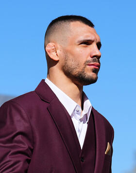  Aleksandar Rakic of Austria arrives prior to the UFC 300 press conference at MGM Grand Garden Arena on April 11, 2024 in Las Vegas, Nevada. (Photo by Chris Unger/Zuffa LLC)