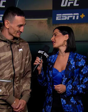 Lightweight Max Holloway speaks with Megan Olivi ahead of his BMF title fight against Justin Gaethje at UFC 300: Pereira vs Hill