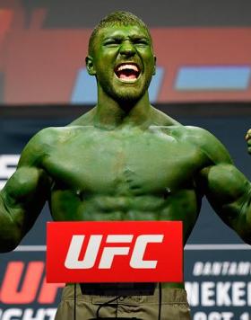 PORTLAND, OR - SEPTEMBER 30:  Ion Cutelaba of the Republic of Moldova steps onto the scale during the UFC Fight Night weigh-in at the Oregon Convention Center on September 30, 2016 in Portland, Oregon. (Photo by Josh Hedges/Zuffa LLC/Zuffa LLC via Getty I