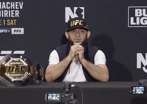 UFC Lightweight Islam Makhachev Speaks To The Media Following His Submission Win Over Dustin Poirier At UFC 302.